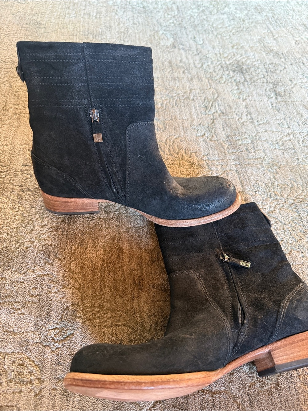 Alberto Fermani Black Suede Side-Zip Ankle Boots EU 37 US 6.5–7 Made in Italy.